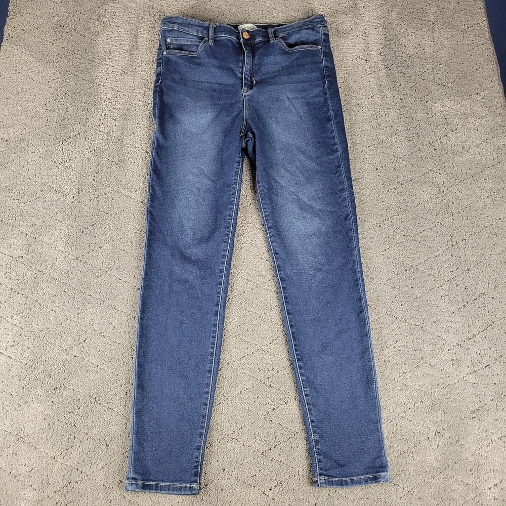 Nicole Miller Jeans Womens 14 Blue Soho High Rise Ankle Skinny Stretch Slimming